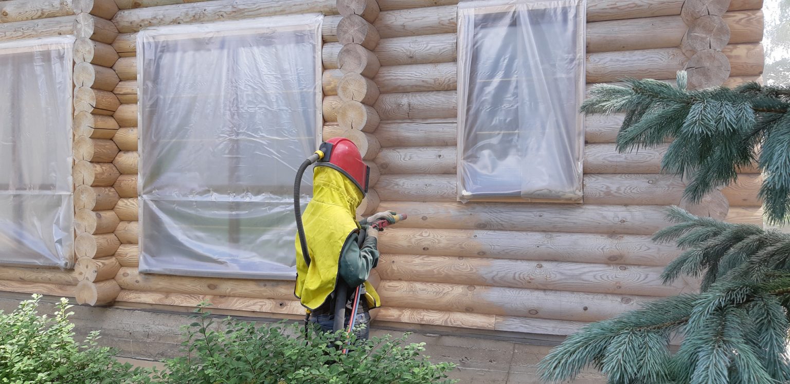 Пескоструйная шлифовка и обработка сруба деревянного дома в Минске и ...